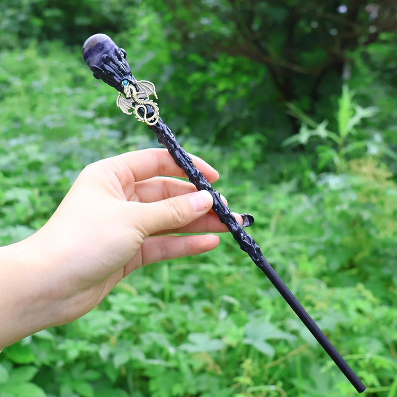 Scettro di Cristallo a Forma di Coltello, Bacchetta Magica che Unisce Cristallo a Forma di Coltello e Sfera di Cristallo, Regalo di Halloween