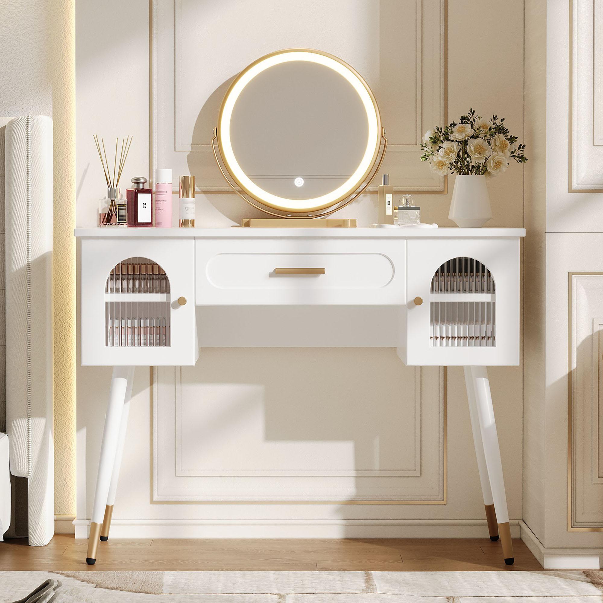 LED Vanity Table with Mirror, Modern