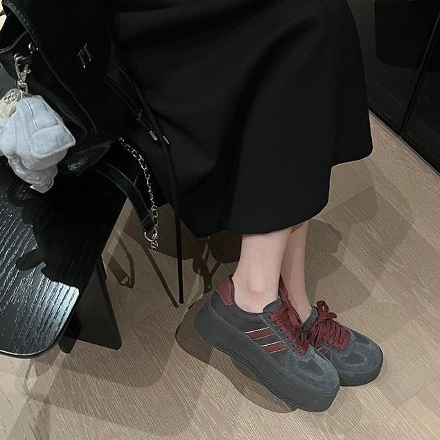 Frosted cowhide version platform American Forrest Gump training shoes women's 2025 winter new casual shoes dignified board shoes women's versatile