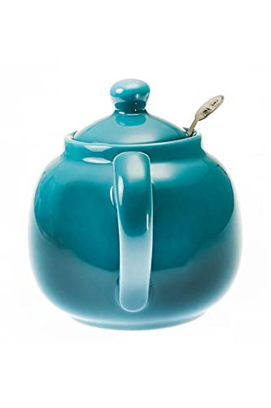 This 600ml Aqua teapot from the home of authentic British black tea is perfect for home use. Its charming round shape and fine-mesh stainless steel