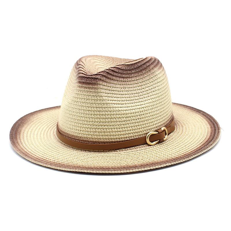 Spring And Summer Outdoor Travel Travel Sun Protection Sun Hat Men And Women British Style Spray Paint Jazz Straw Hat