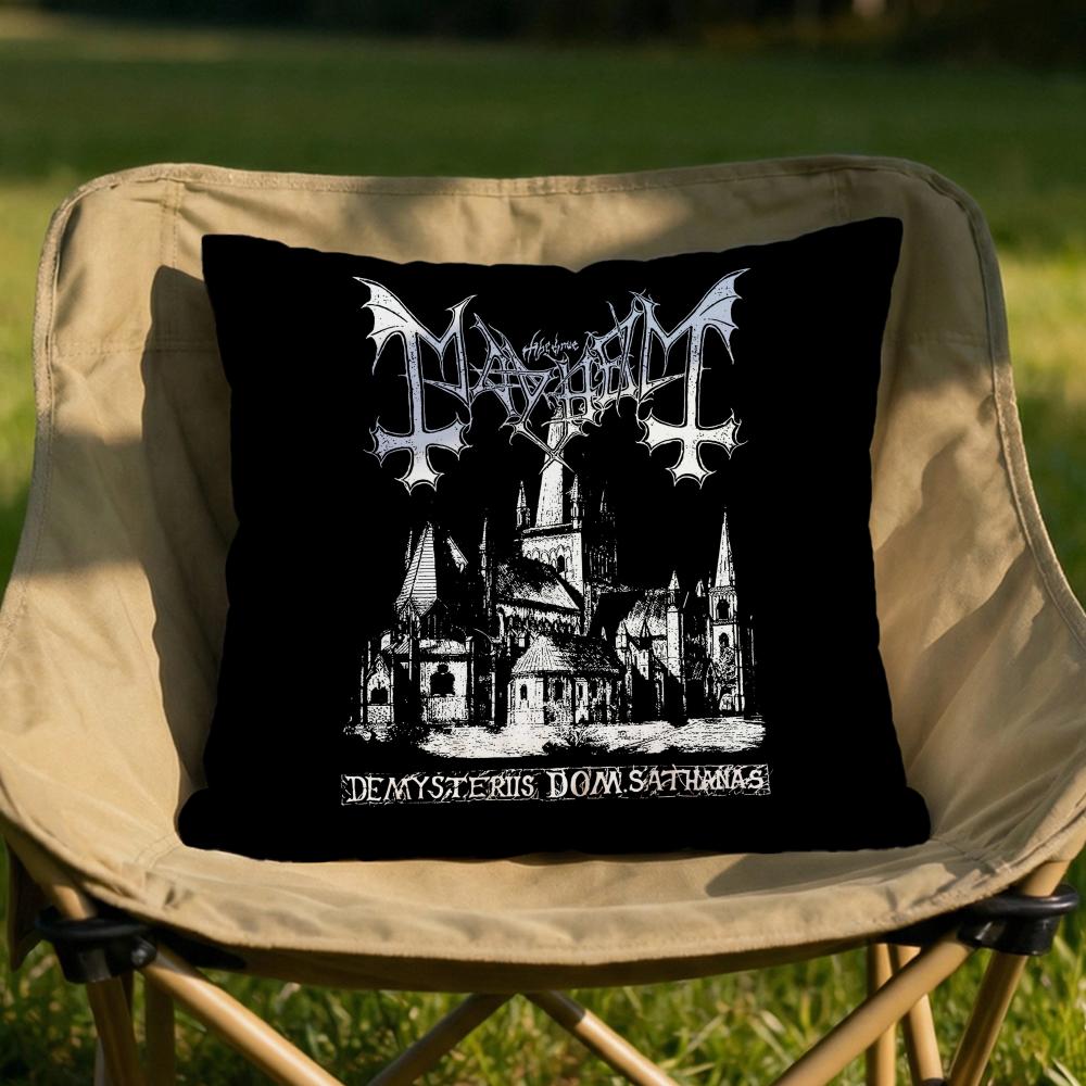 Band MMayhem Cushion Cover Soft Reversible  Durable Pillow Cover  MultiScene Use for Home  Car Daily Comfort