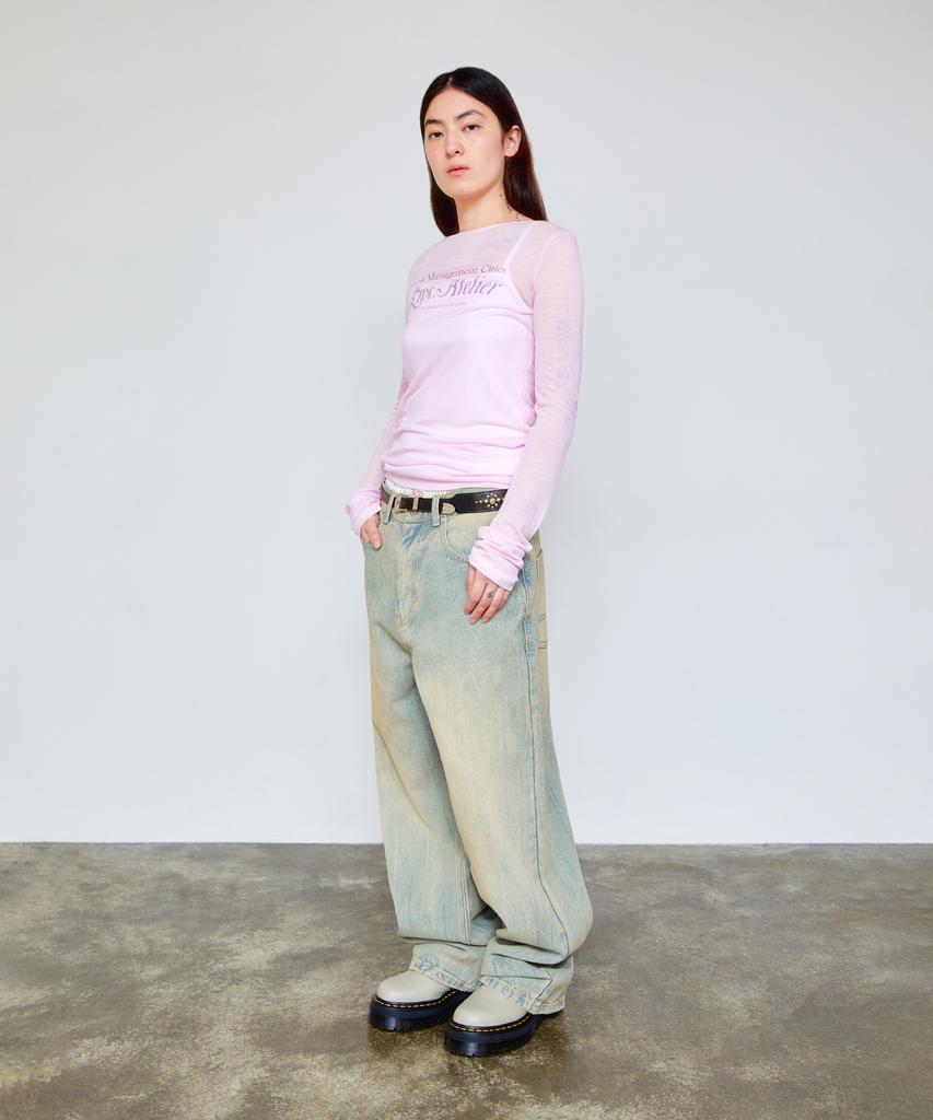 LMC Washed Stitch Denim Wide Jean Gray