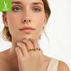 S925 Sterling Silver Couple'S Two-In-One Ring, Fashionable Personality Cold Wind Metal Texture Ring Ring
