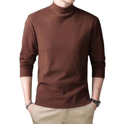 Halfhoge kraag Duits fluweel warm basis shirt heren plus size veelzijdig T-shirt met lange mouwen