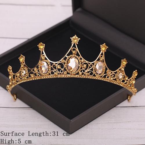 Corona Nuziale Accessori per Capelli Matrimonio d'Oro Strass di Cristallo Tiara e Corone da Sposa Accessorio per Capelli Diadema Ornamento per Capelli