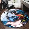 1pc Anime Design Round Carpet - Standard München Jersey with Puzzle Piece Print, Office Chair Mat, Non-Slip Rug, Living Room, Bedroom, Game Room