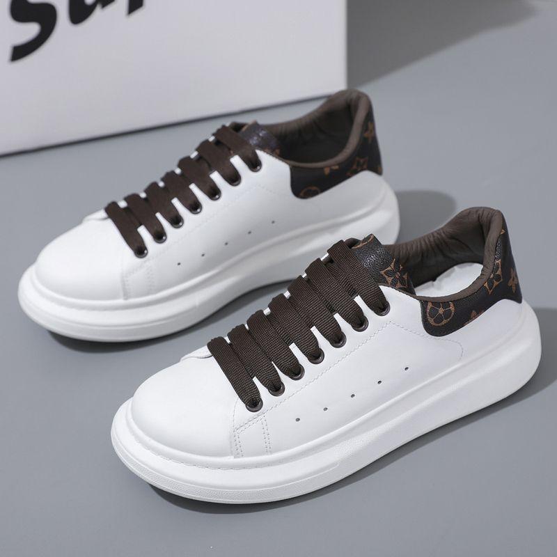Little White Shoes Men's Shoes Platform-soled Kitchen Non-slip Work Shoes Fashionable Versatile Height-increasing Couple Tide Shoes Black Shoes