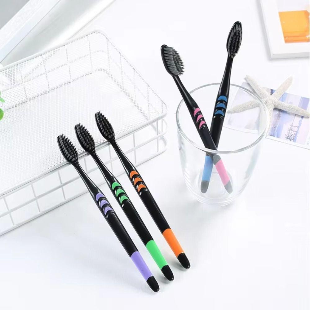 10PCS Deep Cleaning Bamboo Charcoal Toothbrush Soft Bristle Toothbrushes  Gum Care