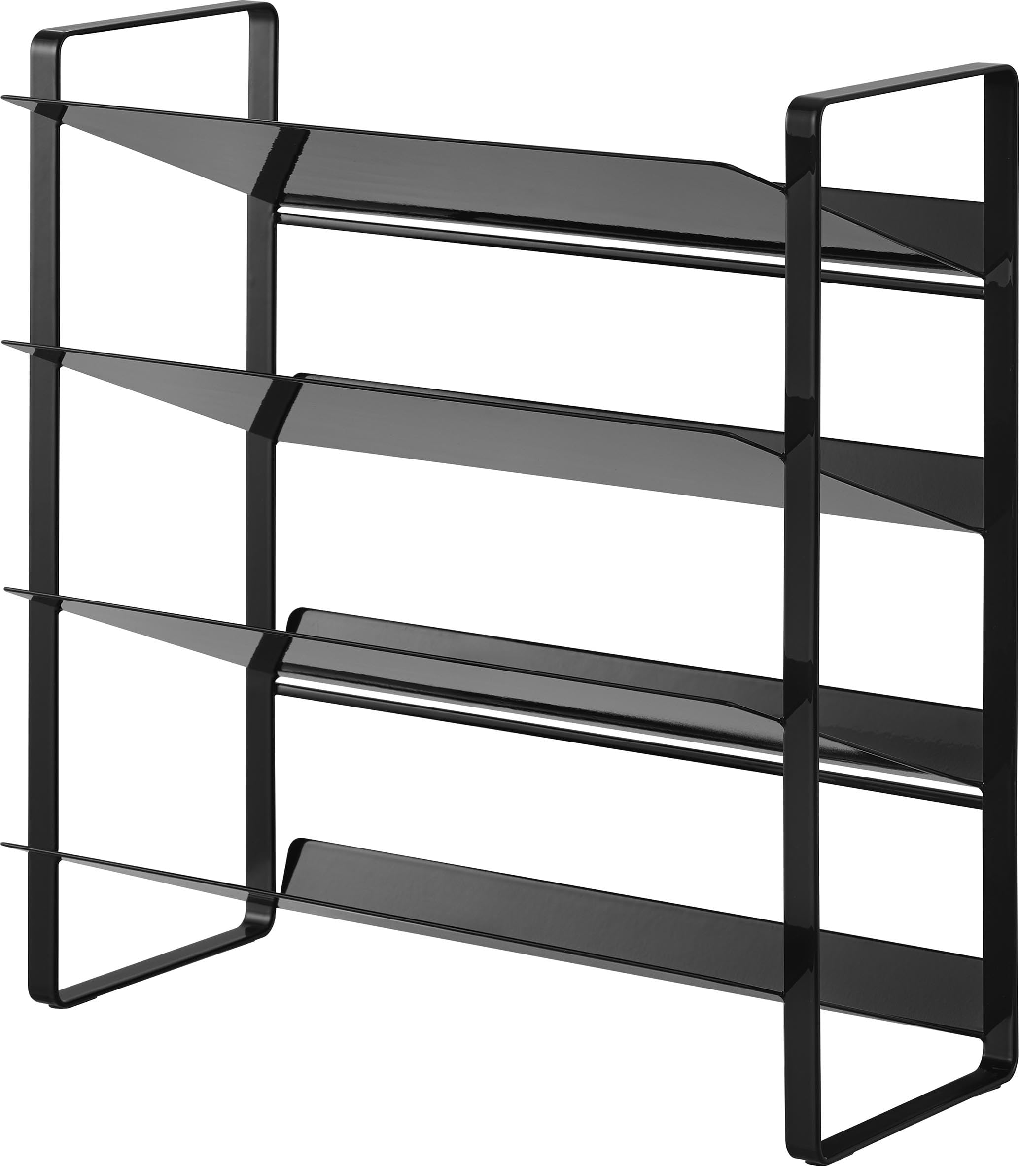 

Yamazaki Tower Широкий органайзер для бутылок под раковину, 4 яруса, черный, Ш38 x Г20.3 x В40см, Большая вместимость, Стойка для бутылок, Номер продукта: 1339