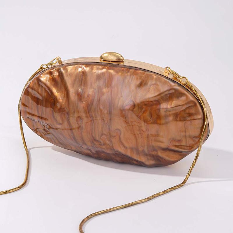 Acrylic Wedding Bag Crossbody Shoulder Unique Shell Shape New Arrival Clutch Evening Fashion Women's Mini Genuine Luxury Handbag