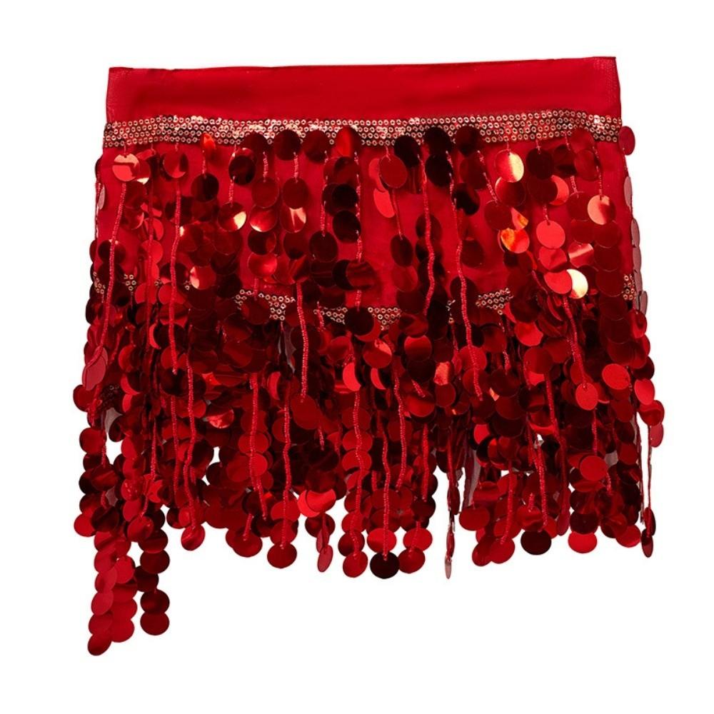 Fashion Sequins Belly Dance Skirt High Waist Fringe Top Dance Bra Belt Sexy Tassels Show Costumes Street Wear