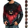 Herren Cord Langarm Oberteil mit Halloween-Print
