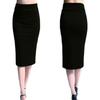 Solid Color Pencil Skirt with Hip Wrap Solid Color Sheath Pencil One-Step Skirt