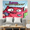 Love Monster Print Tapestry, Backdrop, Easy Setup, Ideal for Bedroom, Office & Living Room, with Aesthetic Wall Hanging Decor.