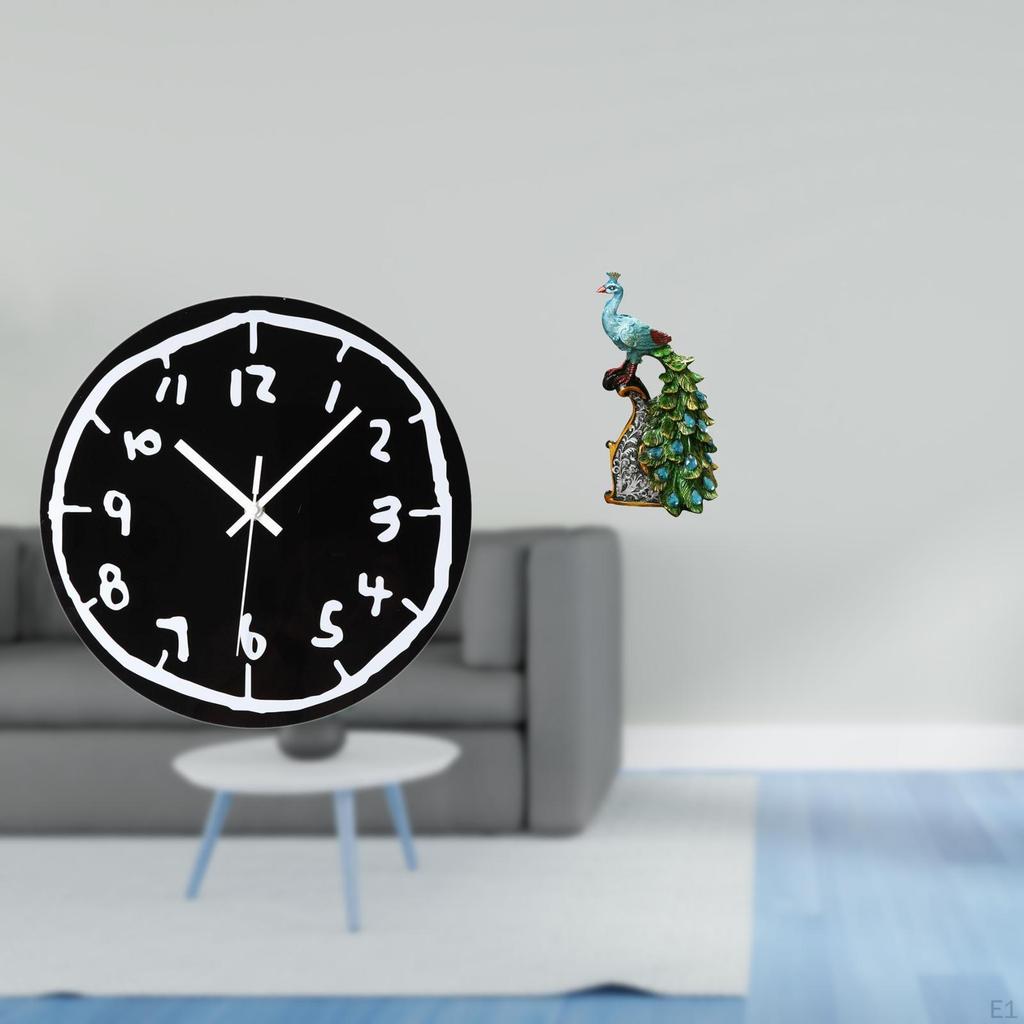 Modern Minimalist Acrylic Wall Clock And Elegant Peacock Statue Animal Sculpture Collection for