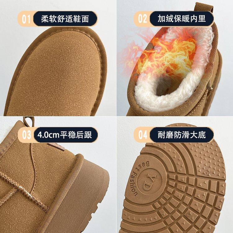 2025 New Women Snow Boots Casual Slip-on Botas Mujer Plush Warm Home Cotton Shoes Classic Winter Thick-soled Women's Ankle Boots
