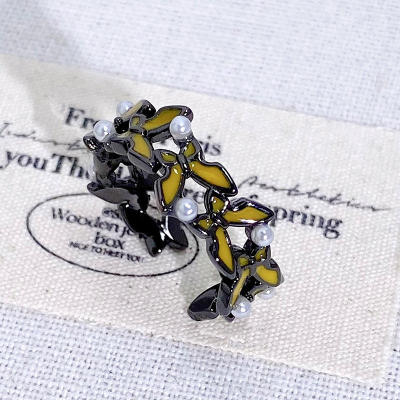 Exquisite Fairy Sweet Enamel Oil Butterfly Series Open Ring Stacked With Female French Light Luxury High-End Ring