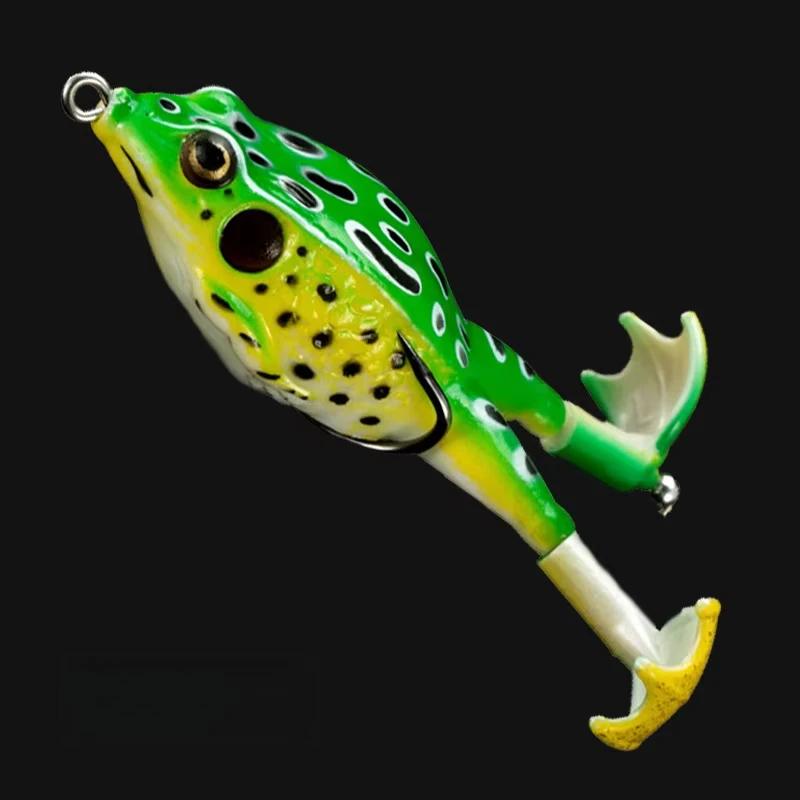 Froschköder, weicher Tubenköder aus Kunststoff mit Haken, Oberflächenköder mit weichen 3D-Augen, künstlicher, hängender Angelköder