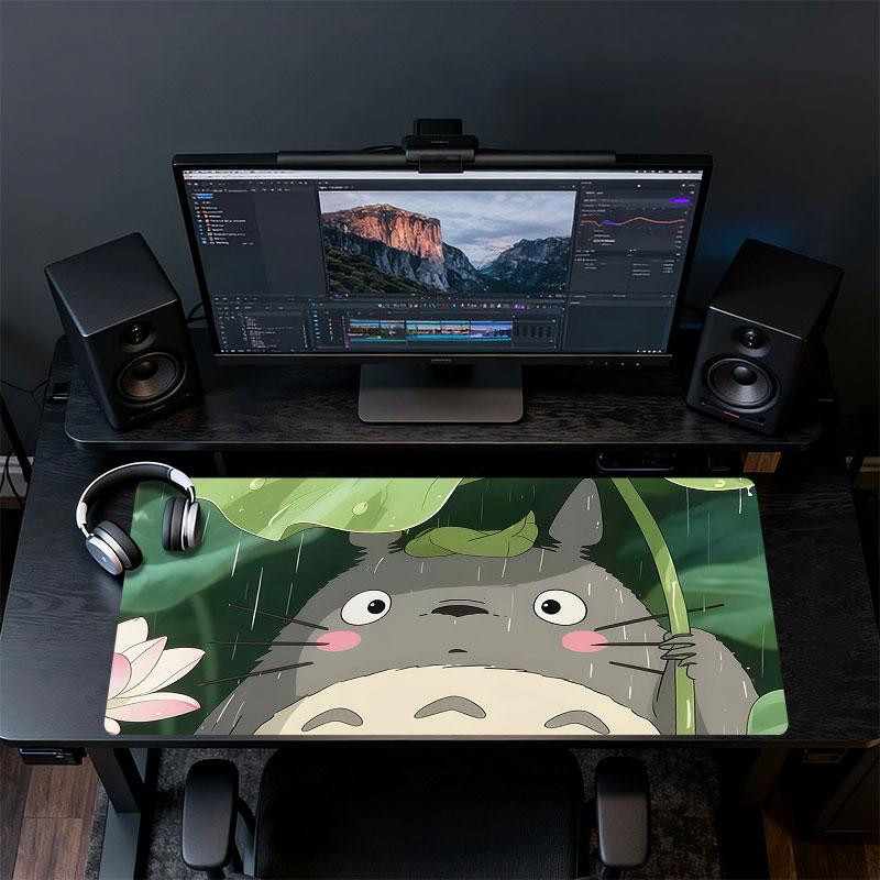 Totoro Mouse Pad, Large Gaming Desk Mat, Non-slip XXL Mousepad for Laptop & Tablet, Mini PC Playmat with Stitched Edges