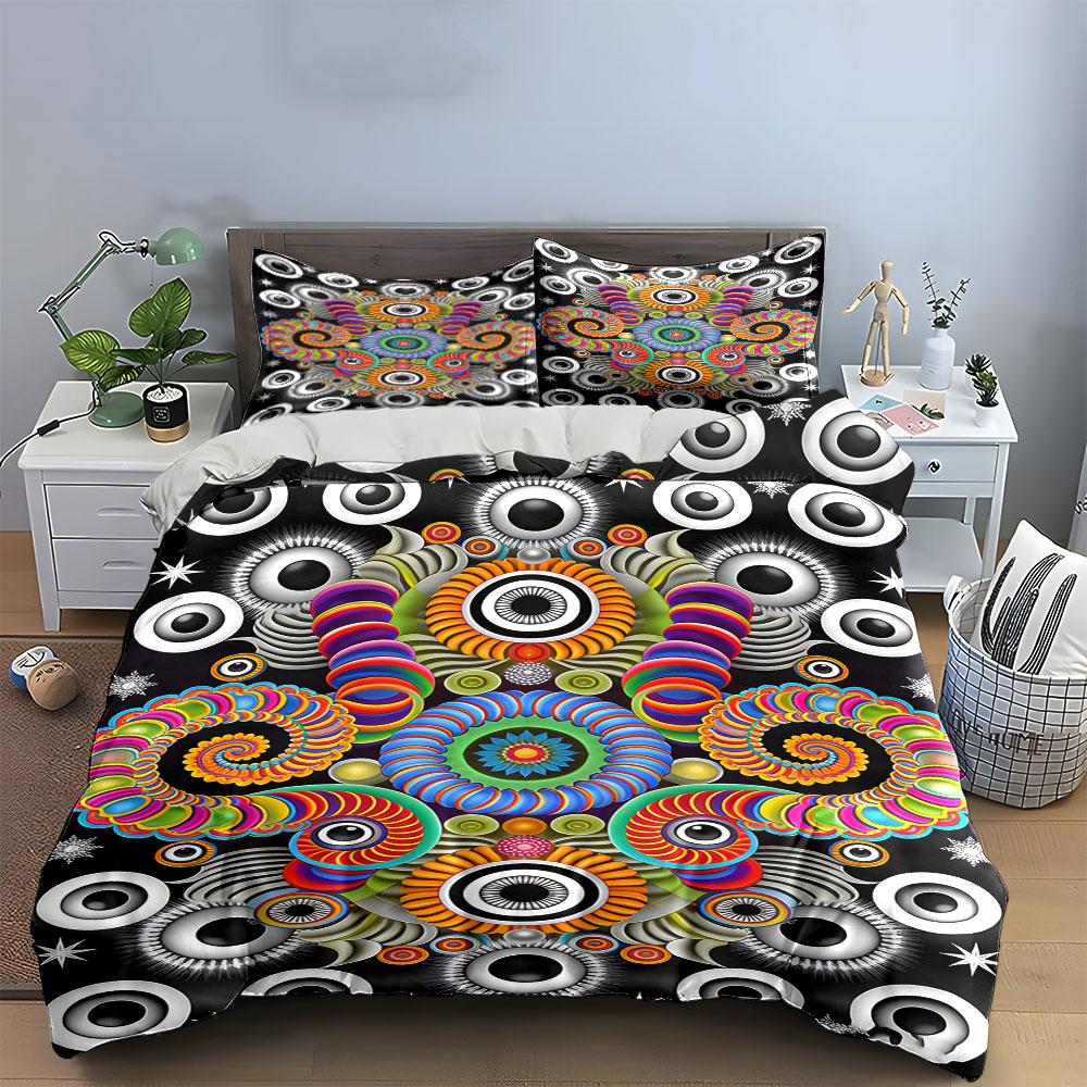 Colorful Spirals and Circles. Bedding Sets Duvet Cover Sets Duvet Covers Pillowcases(1 * Duvet Cover 2 * Pillowcases, Without Duvet Insert)
