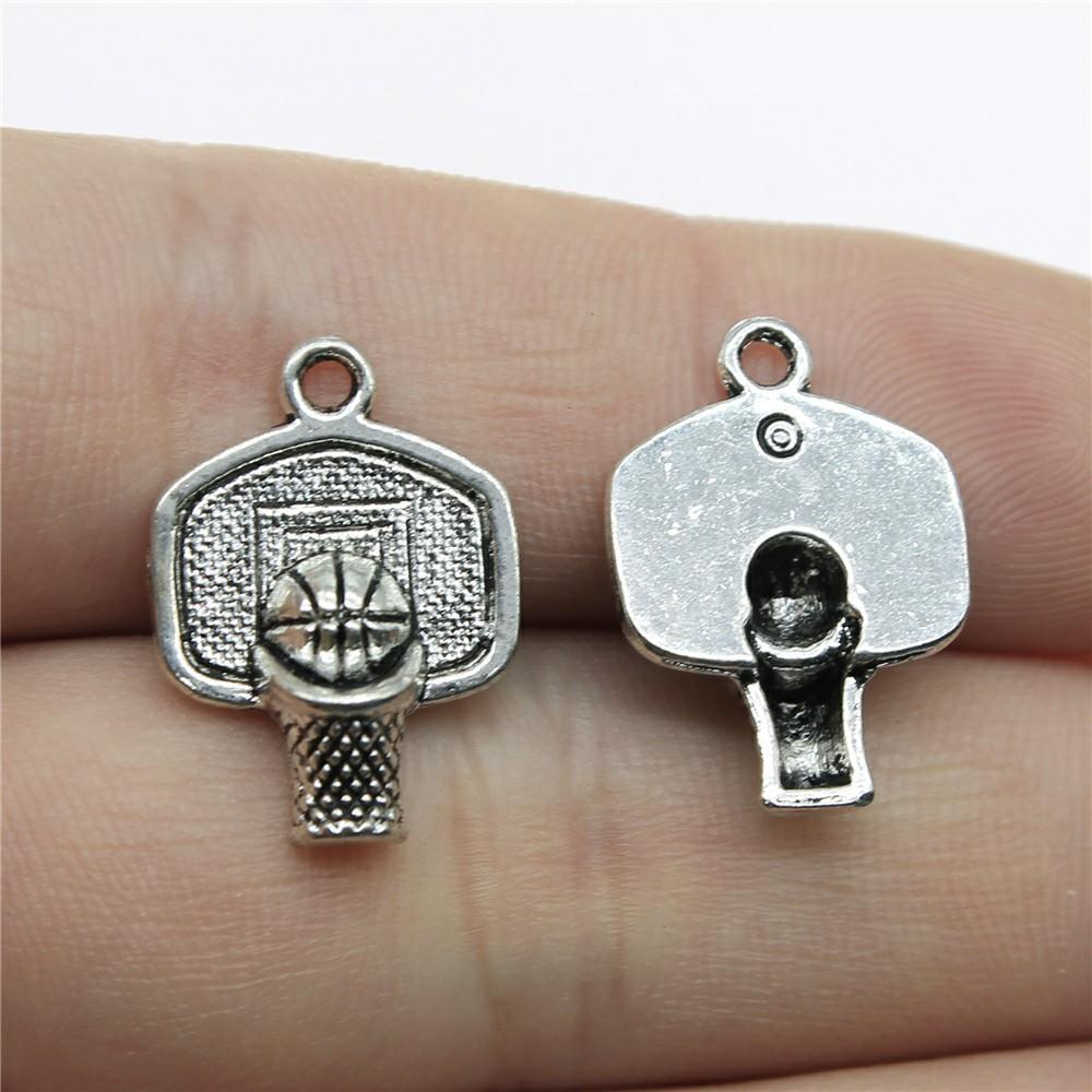 10pcs Sport Charms Basketball Charms For Jewelry Making Antique Silver Color Pendants DIY Crafts Making Findings