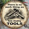 Xin Vintage Humorous Tool Sign D Flat Round Aluminum Plaque for Garage Mechanic Workshop Wall Decor