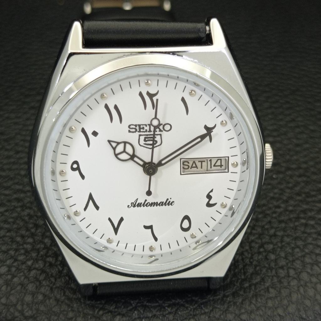 AUTOMATIC VINTAGE REFURBISHED SEIKO 5 JAPAN 6309A MENS WHITE WATCH a441380-5