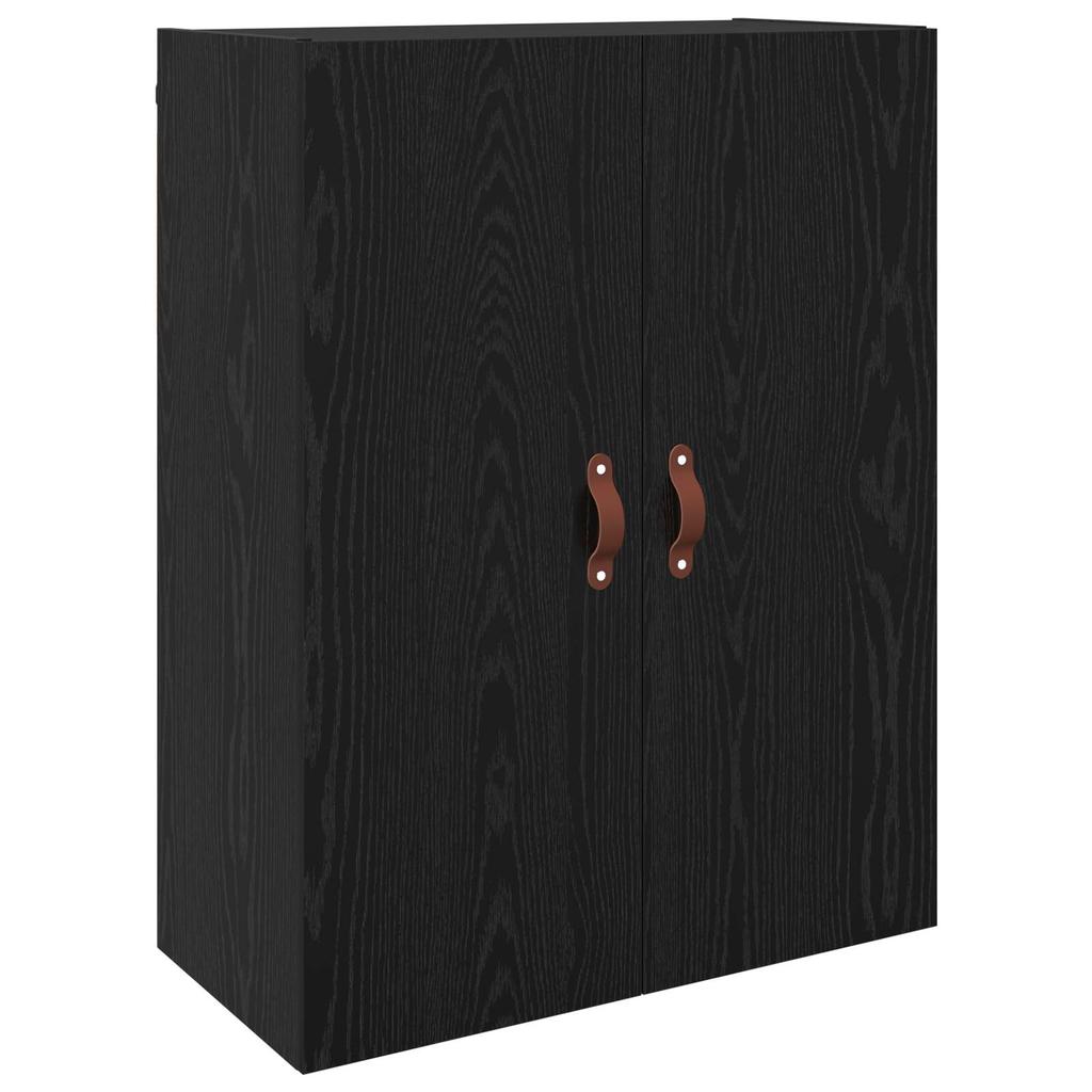 Wall Cabinet Set 2 Pcs Black Oak Effect 69.5 X 34 X 90 Cm