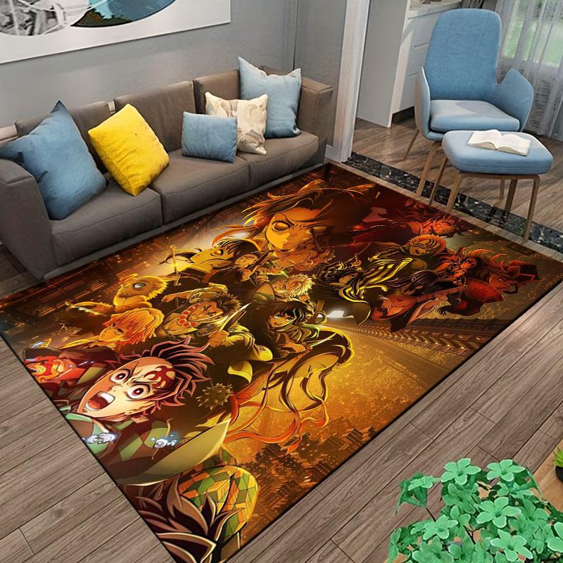 Dramatic Anime Designed floor mat, suitable as a non-slip mat for the living room or bedroom sofa