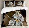 Medieval Duvet Cover Set, Medieval Knight Holding An Aged Old Shield Historical Theme Digital Print Bedding Set