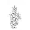 Sexy Black Large Snake Flower Fake Tattoo Stickers For Women Dot Rose Peony Temporary Tattoos Diy Water Transfer Tatoos Girls