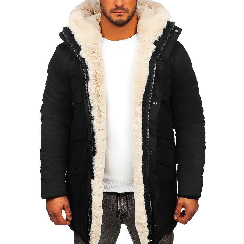 Order surge fur integrated hooded jacket thickened warm jacket wish imitation leather fleece cotton coat