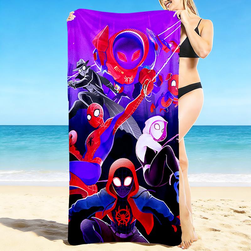 1Pc Spiderman Spiderverse Beach Towel, Quick Dry, Multi-Use for Beach Pool Gym Yoga Home Travel, Christmas, Halloween, Xmas Gift M929215