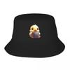 Cute Duck with Coffee Bucket Hat Military Cap Unisex Beach Hat Golf Hat Unisex Unisexs Baseball Cap Womens