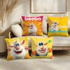 Cute Fourbob-Booba Cushion Cover Soft Short Plush Pillow Cover Smooth Cozy Texture Aesthetic Cushion Case Home Decor