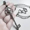 Collana Ciondolo Fascino Chiave Teschio Vintage Gioielli Festa Gotica Collana Pendente Lega Statement Punk Choker Catena Maglione