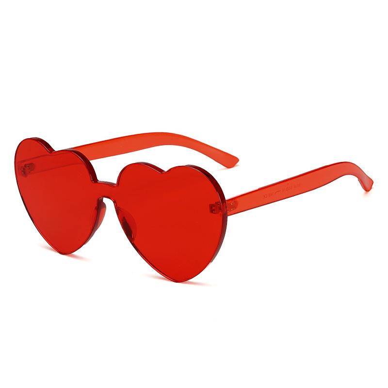 Heart-Shaped Frameless Peach Sunglasses: Perfect for Pool, Picnic, and Party