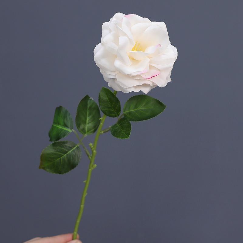 

Silk Red Roses Plant Floral Simulation Flowers Bedroom Decoration Artificial Chinese Rose Branch Fake Flower Balcony Decorative 12pcs білий