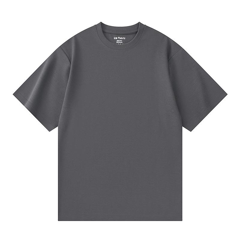 40 Cool Feeling Anti-wrinkle Three-pin One Tone Base Short-sleeved T-shirt for Men and Women