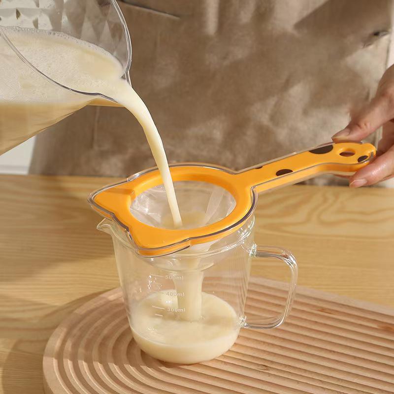 2 In 1 Funnel Filter With Handle Detachable Juice Strainer Reusable Strainer Funnel For Juice Food Residue Oil Milk Coffee