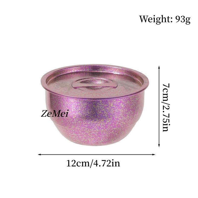 

Pure Titanium Double-Wall Salad Bowl,With lid Double-Layer Ice-Flake Cut Surface 12 cm Home Food Storage Soup Bowl Tableware 12cm