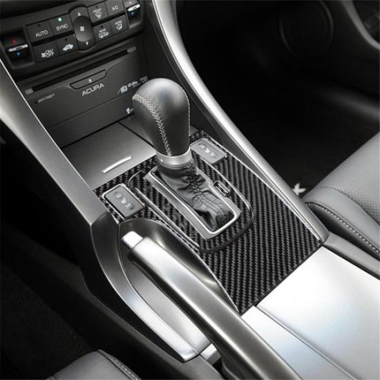 3Pcs Carbon Fiber Interior Automatic Gear Shift Cover Trim For Acura TSX 2009-14