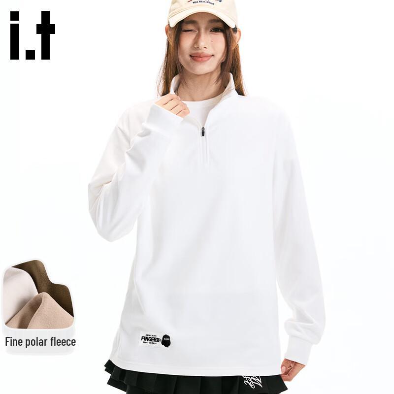 Fingercroxxit Half-Zip Fleece Long-Sleeve T-Shirt
