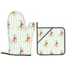 Curious George Monkey Cartoon Animation Oven Mitts and Pot Holder Sets of 2 for Baking Cooking BBQ Resistant Non-Slip Gloves