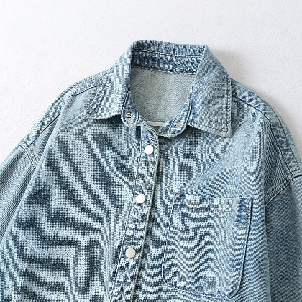 Spring new cotton retro old loose and thin denim jacket women