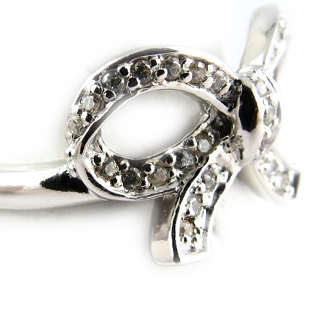 Silverring 'Romantic Knot' Silvervit (rhodiumpläterad) - 18x12 mm