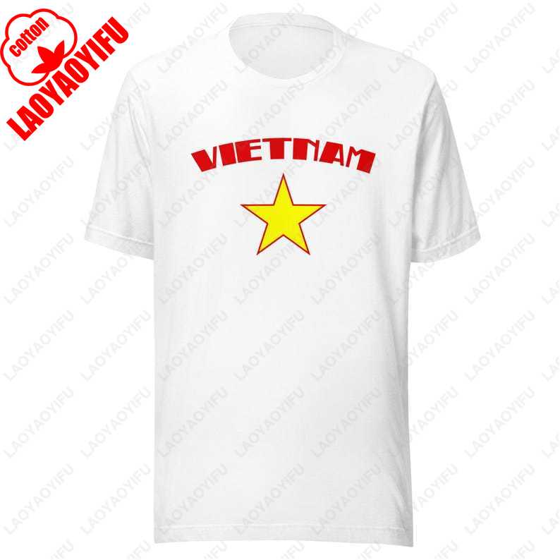 Vietnam Flag Travel Tshirt Yellow Star Ho Chi Minh Adventure Souvenir Gift Shirt Unisex Summer Casual Funny Print Cotton Tees