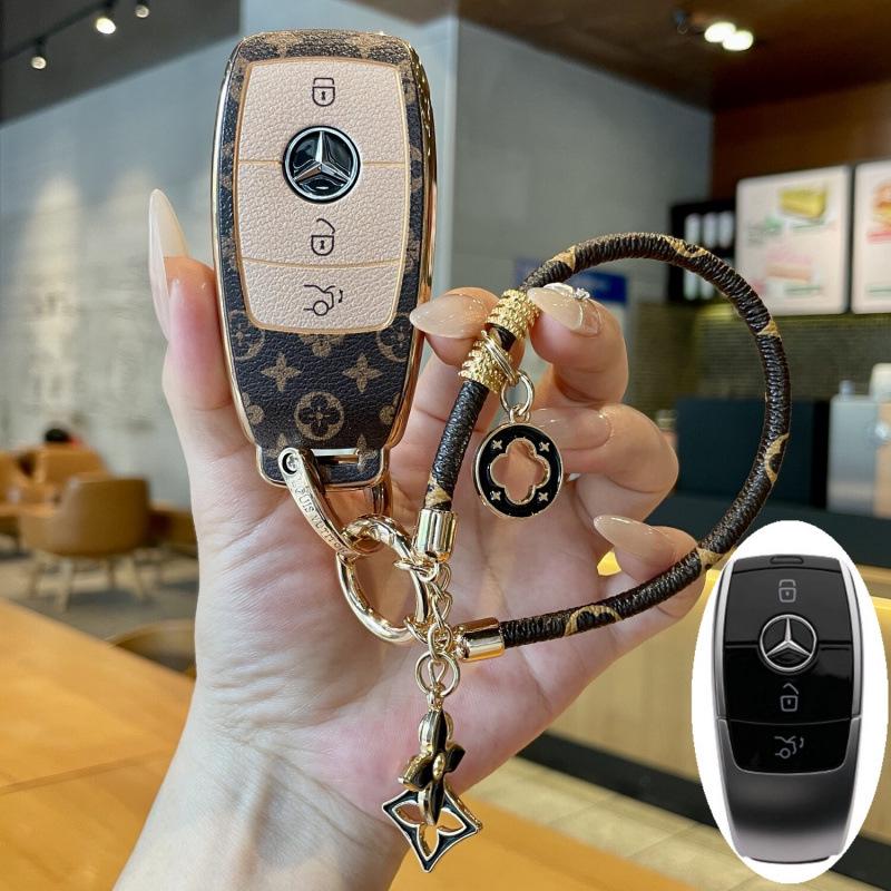 High-Grade Full Coverage Key Case with Exquisite Buckle for Mercedes CLS C-Class B-Class CLA EQB EQA GLE GLC.
