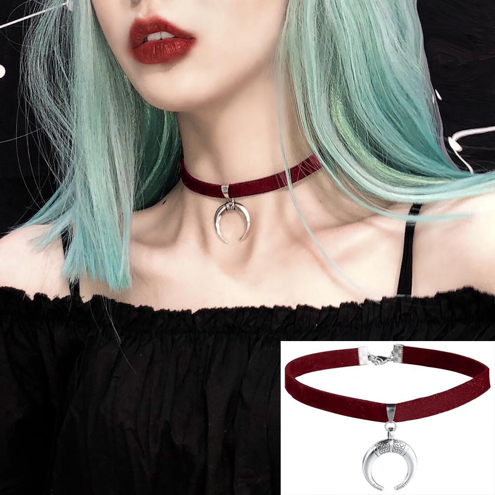 Koreanische Mode Samt Halsband Halskette für Frauen Vintage Sexy Spitze Halskette mit Anhänger Gothic Mädchen Hals Schmuck Zubehör